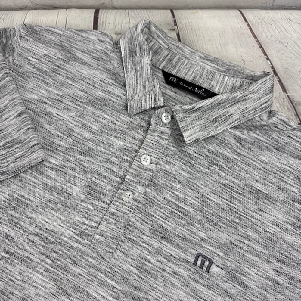 Men’s Travis Mathew Golf Polo Large White Gray Pattern